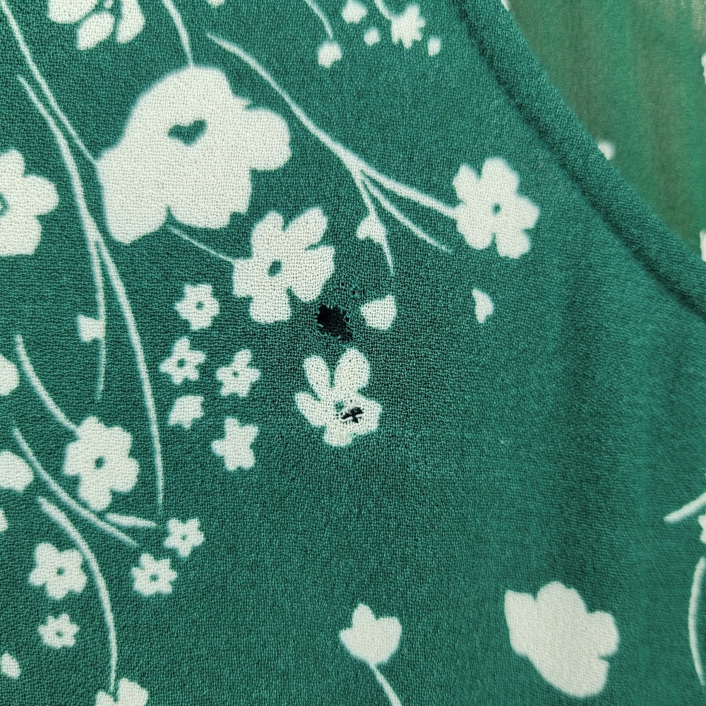 Reformation Doutzen Floral Green Mini Dress with Ruffle Sleeves and Hem Size 2 - Picture 15 of 15
